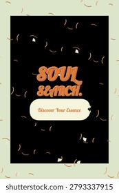 SOUL SEARCH. typographic composition with radial offset gradient