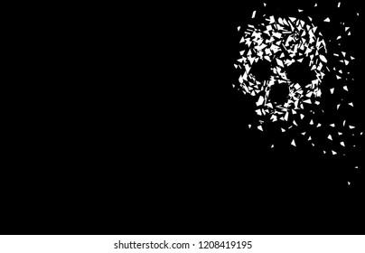 Soul skull horror abstract design shatter shape background vector