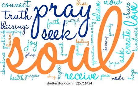 Soul word cloud on a white background. 