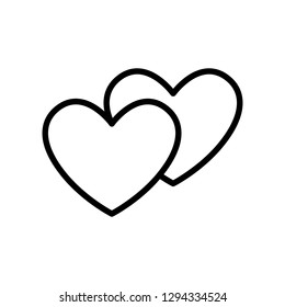 Soulmate couple icon.  Love heart sign symbol. Valentines Day.