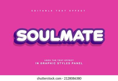 Soulmate editable text effect template