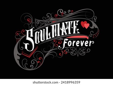 SOULMATE FOREVER lettering custom template design