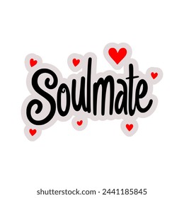 soulmate love sticker t shirt vector illustration template design
