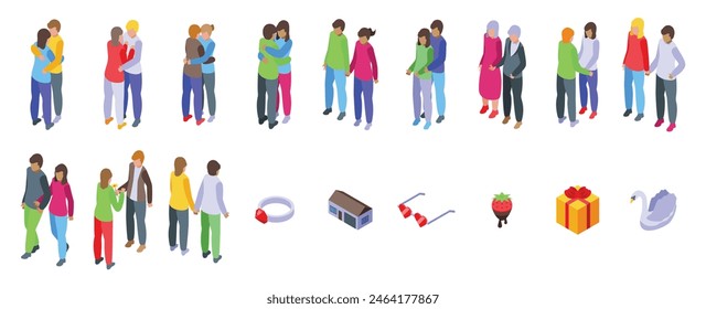 Soulmate vector. A group of people are hugging and holding hands. There are many different people in the group, some are wearing glasses and some are wearing a ring. There is a house in the background