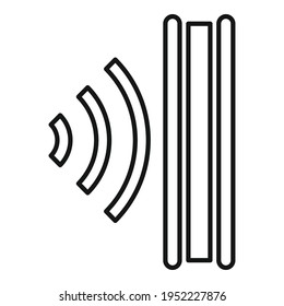 Icono de absorción de sonido. Esquema Icono de vector de absorción de sonido para diseño web aislado en fondo blanco