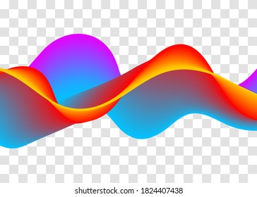 Sound abstract rainbow music wave. Wavy line. Fluid for a cover or presentation