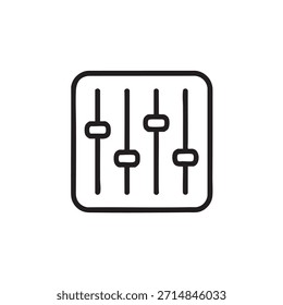 Icono de ajuste de sonido para la interfaz, Configuraciones de mezclador de audio, estilo de contorno y símbolo de control de sonido.