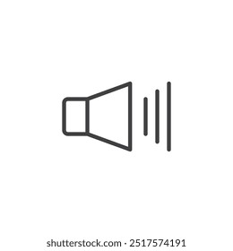Sound Alert line icon. Linear style sign for mobile concept and web design. Speaker with sound waves outline vector icon. Audio notification symbol, logo illustration. Vector graphics