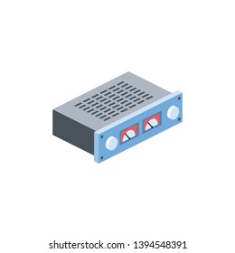 Sound amplifier. Vector 3d isometric color icon new flat style. Creative illustration, idea for infographics.