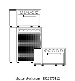 sound amplifiers icon over white background, vector illustration