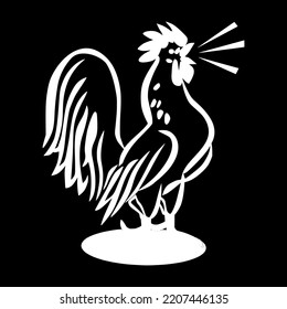 Sound Animal Cock Bird Crow Farm Rooster Vector