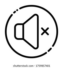 Sound, audio mute icon vector for mobile apps user interface