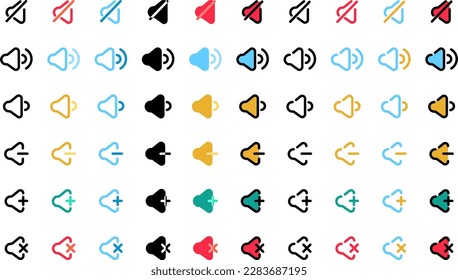 sound audio volume control icon symbol set