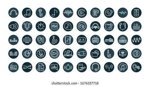 sound audio volume music block style icons set vector illustration