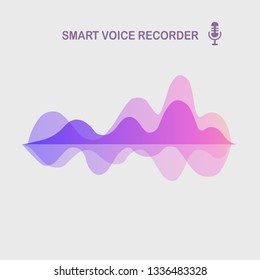 Sound audio wave from equalizer. Music frequency in color spectrum. Vector flat design