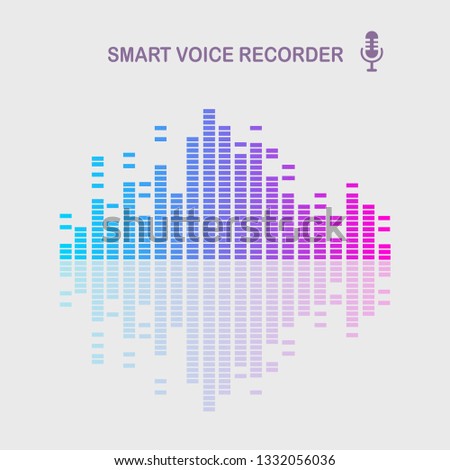 Sound audio wave from equalizer. Music frequency in color spectrum. Vector flat design