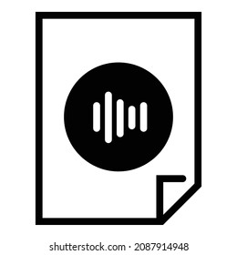 Sound Audio Wave Flat Icon Isolated On White Background