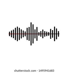 Sound audio wave or soundwave line art for music apps and websites . icon vector illustration on white background