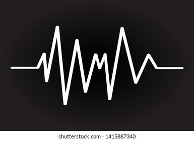 Sound audio wave vector. Icon isolated on black background. Abstract sound wave for voice design, music background, radio logo and icon. Creative music audio concept. Soundwave vector illustration