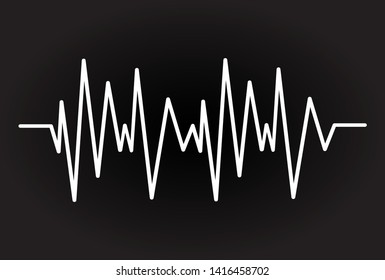 Sound audio wave vector. Icon isolated on black background. Abstract sound wave for voice design, music background, radio logo and icon. Creative music audio concept. Soundwave vector illustration