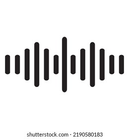 Sound audio wave vector icon. Sound line art vector icon. Isolated on a white background.