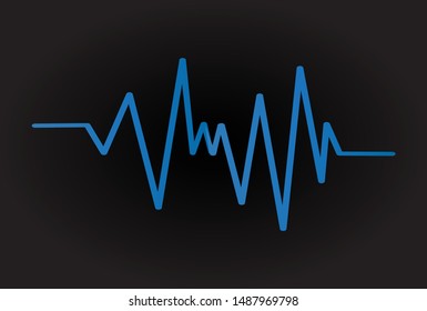 Sound audio wave. Vector isolated on black background. Sound wave for voice recording tattoo, music audio icon, eq, radio logo and waveform. Musical melody design. Soundwave audio music vector