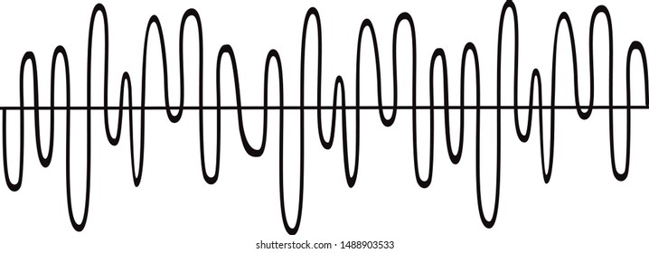 Sound audio wave. Vector isolated on white background. Sound wave for voice recording tattoo, music audio icon, eq, radio logo and waveform. Musical melody design. Soundwave audio music vector