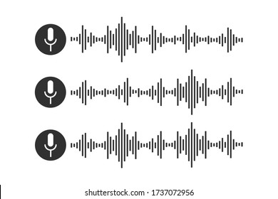 Sound audio wave. Voice message or recording voice. Vector illustration.