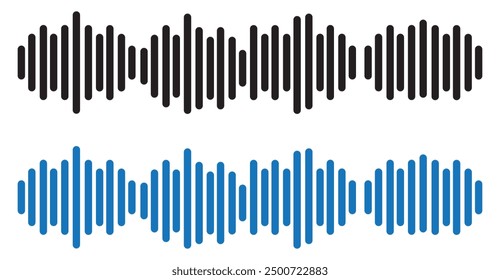 Sound and audio waves icons set. Radio wave signs. Song wave symbol. Vector editable stroke.