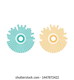 Sound Audio Waves.Square halftone dots logo vector - Vector
