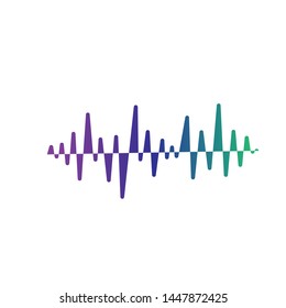 Sound Audio Waves.Square halftone dots logo vector - Vector
