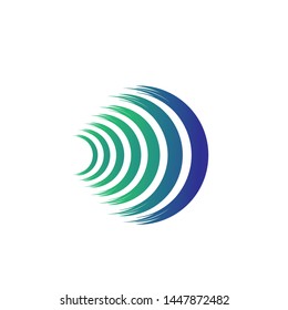 Sound Audio Waves.Square halftone dots logo vector - Vector
