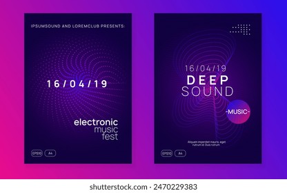 Fondo de sonido. Electro Vector. Elemento de concierto de fiesta. Anuncio Blue Edm. Invitación de audio psicodélico. Mejor diseño. Evento de la Discoteca Rosa. Fondo de sonido verde