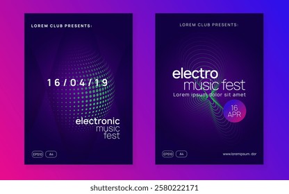 Sound Background. Fest Concert Template. Soundwave Disco Illustration. Festival Invite. Blue Edm Poster. Pink Techno Set. Dj Banner. Green Sound Background