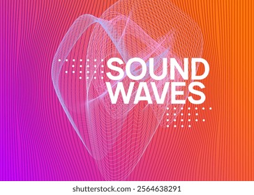 Sound Banner. Edm Electro Element. Green Techno Magazine. Night Club Flyer. Electronic Beat Invitation. Pink Fest Background. Trance Vector. Violet Sound Banner