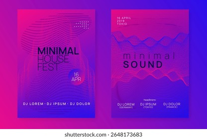 Sound Banner. Nightclub Beat Illustration. Edm Festival Template. Blue Music Flyer. Concert Invite. Green Dj Set. Discotheque Poster. Pink Sound Banner