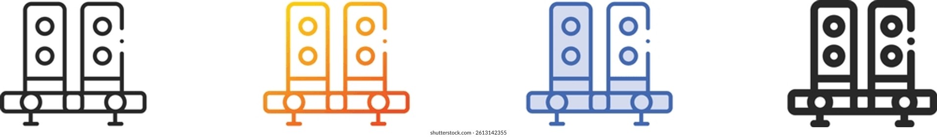 sound bar icon.Thin Linear, Gradient, Blue Stroke and bold Style Design Isolated On White Background