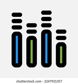 Sound bars icon in filled line style about multimedia, use for website mobile app presentation