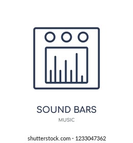 Sound bars icon. Sound bars linear symbol design from music collection. Simple outline element vector illustration on white background