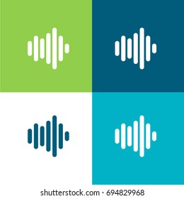 Sound bars pulse green and blue material color minimal icon or logo design