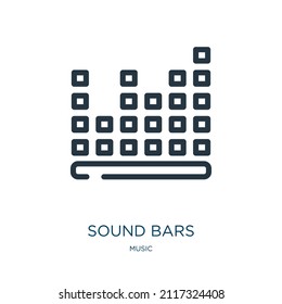sound bars thin line icon. sound, audio linear icons from music concept isolated outline sign. Vector illustration symbol element for web design and apps.