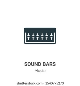 Sound bars vector icon on white background. Flat vector sound bars icon symbol sign from modern music collection for mobile concept and web apps design.