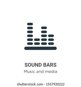 Sound bars vector icon on white background. Flat vector sound bars icon symbol sign from modern music collection for mobile concept and web apps design.