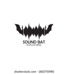 Ilustración vectorial del diseño del logotipo de la Bat de sonido
