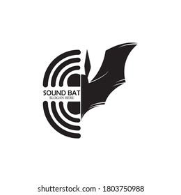 Sound Bat logo design template vector illustration
