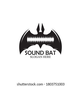Sound Bat logo design template vector illustration
