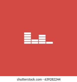sound beat icon. sign design. red background