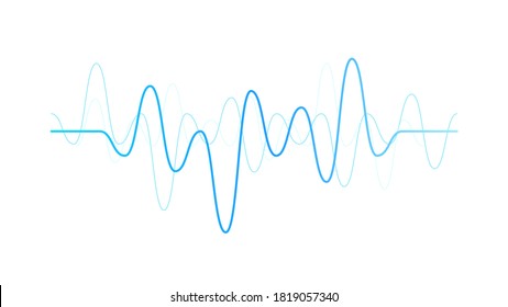 Sound blue wave line curve logo object isolated on white background vector illustration