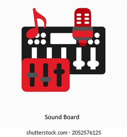 Sound Board Or Music Equipment Icon Concept