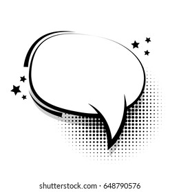 Sound boom explosion effects. Advertising vector halftone dot illustration. Oval empty white comic book text balloon pop art. Cartoon funny label tag expression.
